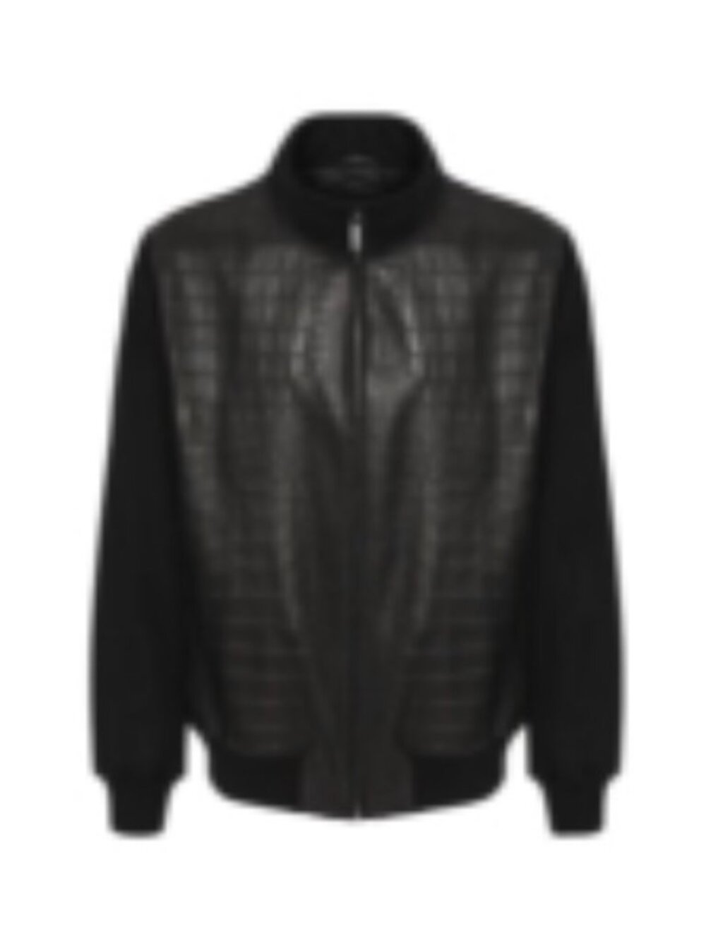 Gorski Loro Piana Wool Jacket with Croco Embossed Nappa Leather Front